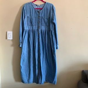 Vintage Chorus Blues Denim Maxi Dress